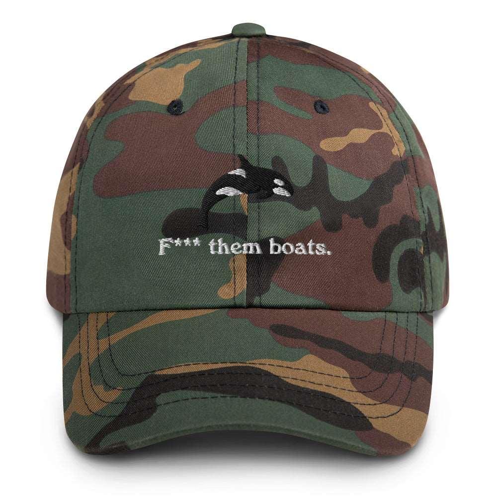 F*** Them Boats! Orca Whale Embroidered Dad Hat - Image 10