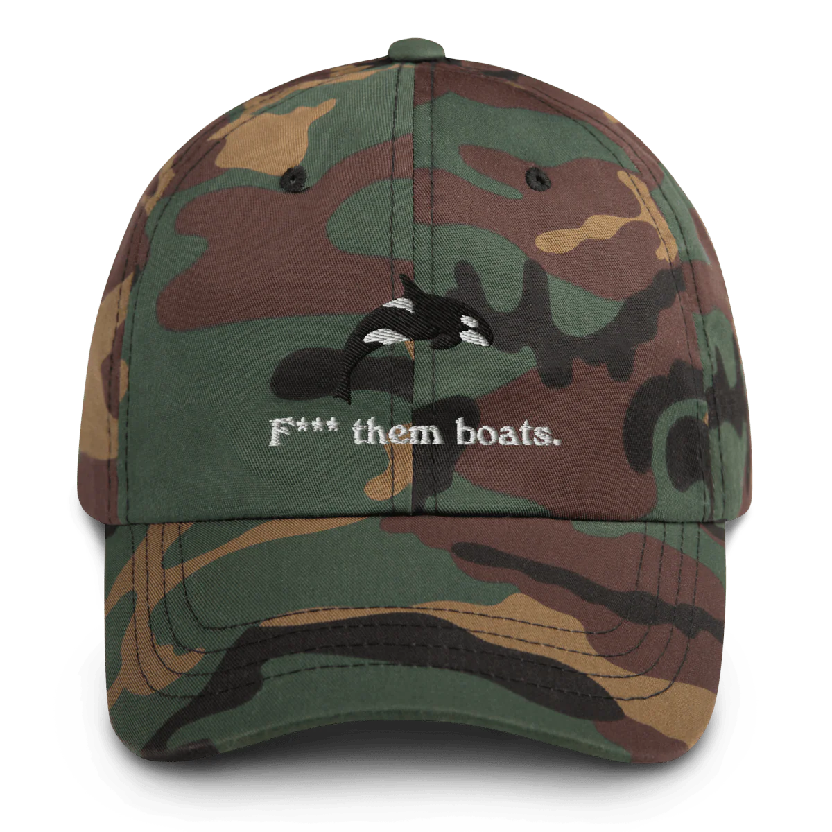 F*** Them Boats! Orca Whale Embroidered Dad Hat - Image 6