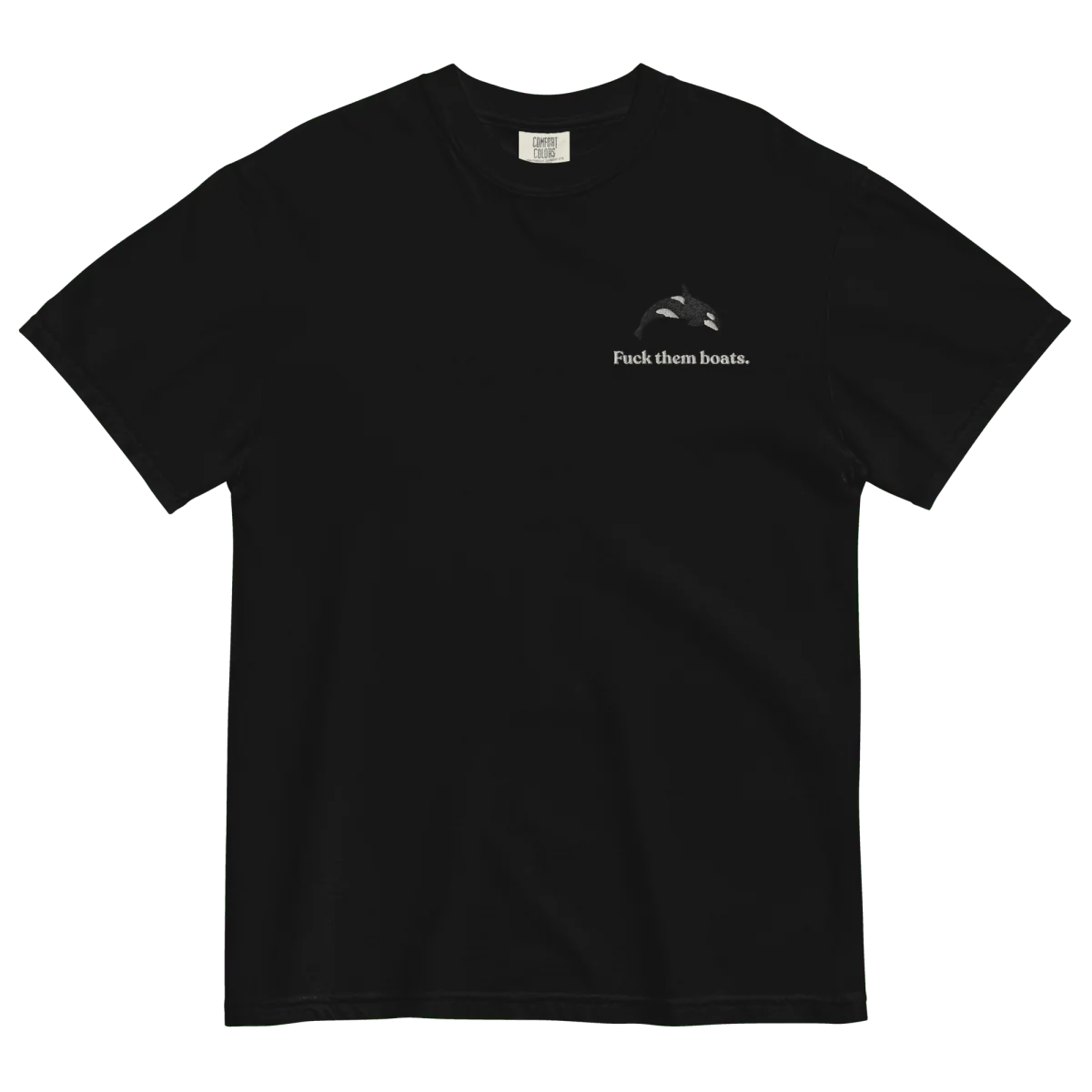Fuck them boats. Orca Whale T-shirt - Image 4