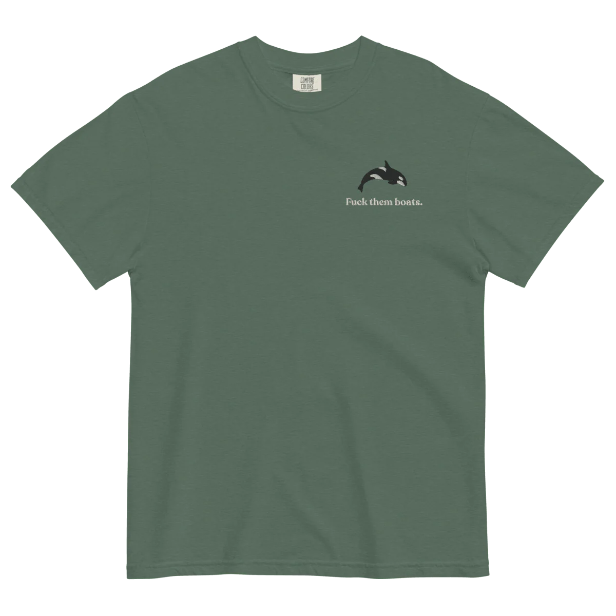 Fuck them boats. Orca Whale T-shirt - Image 6