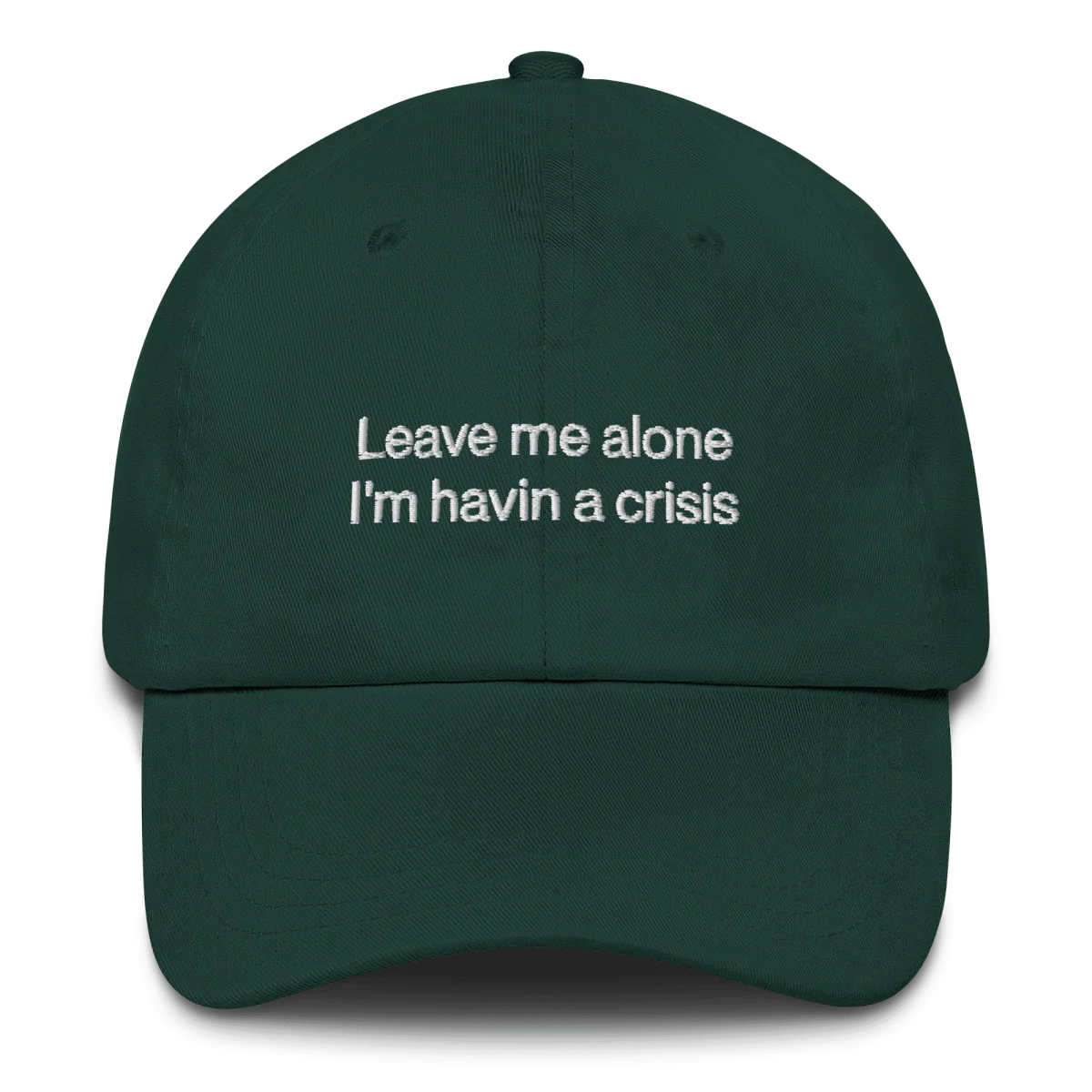 "Leave me alone, I'm havin a crisis" Embroidered Dad Hat - Image 3