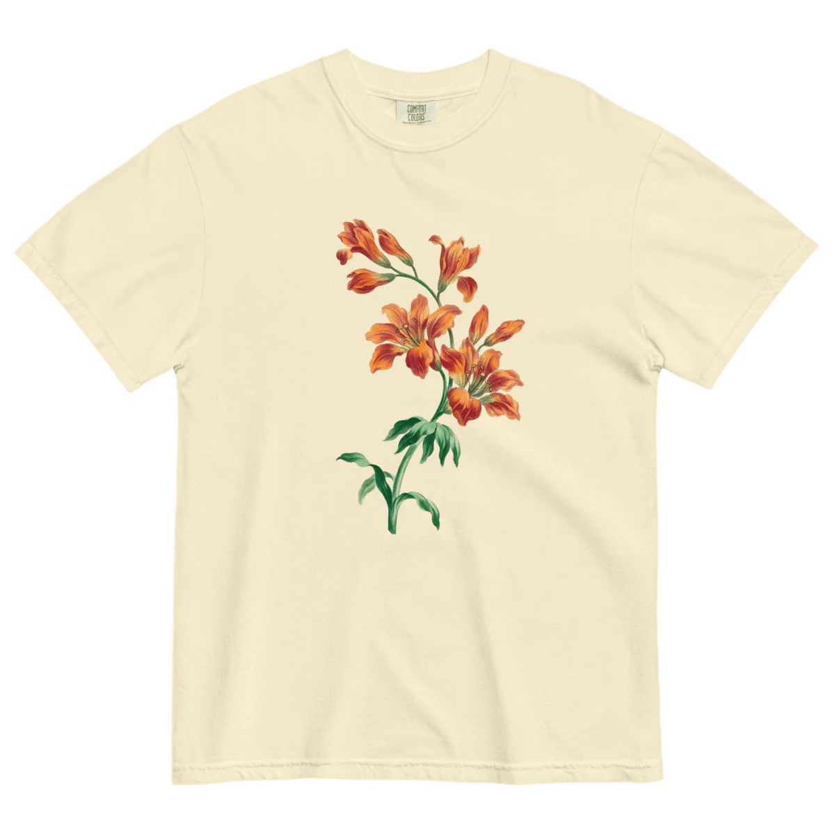 Orange Tiger Lily Flower Shirt - Image 5