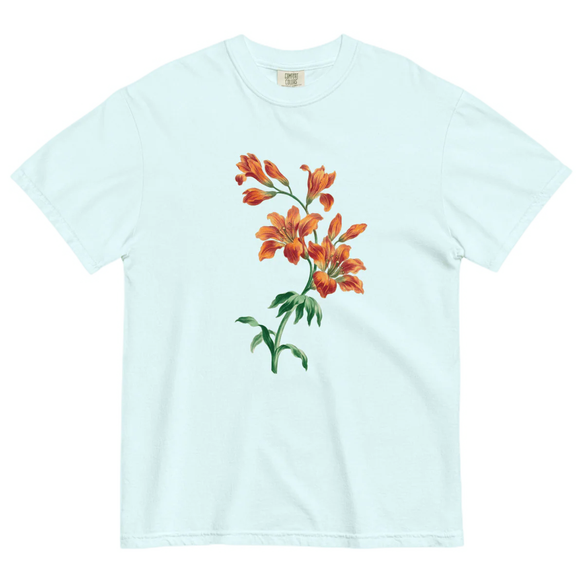 Orange Tiger Lily Flower Shirt - Image 7