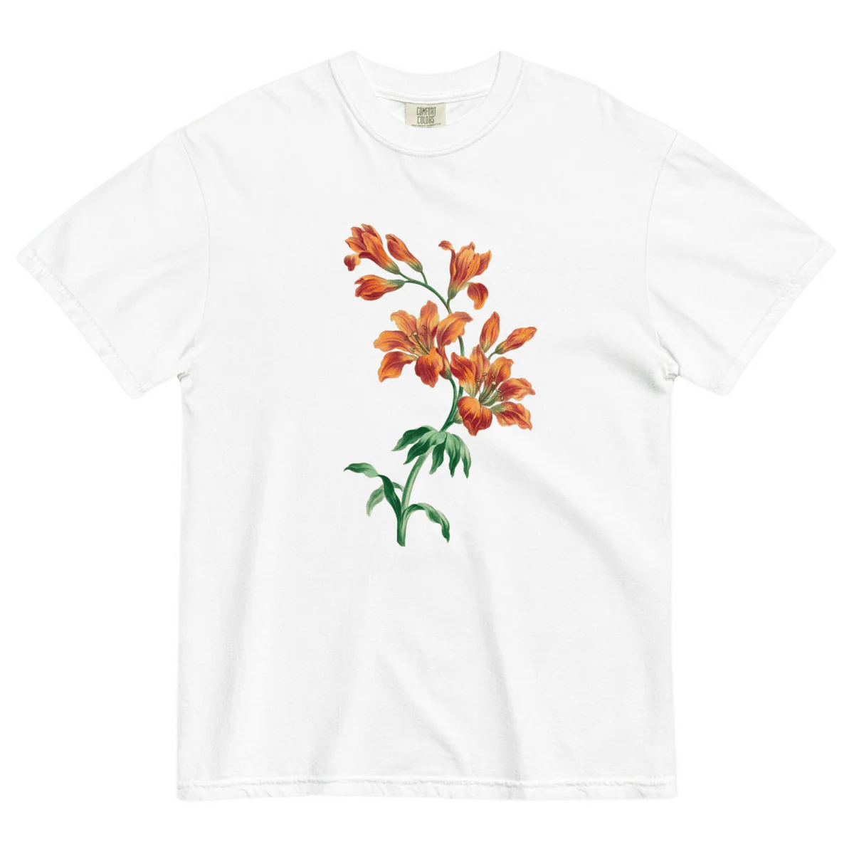 Orange Tiger Lily Flower Shirt - Image 8