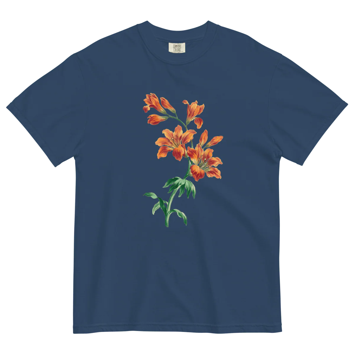 Orange Tiger Lily Flower Shirt - Image 9
