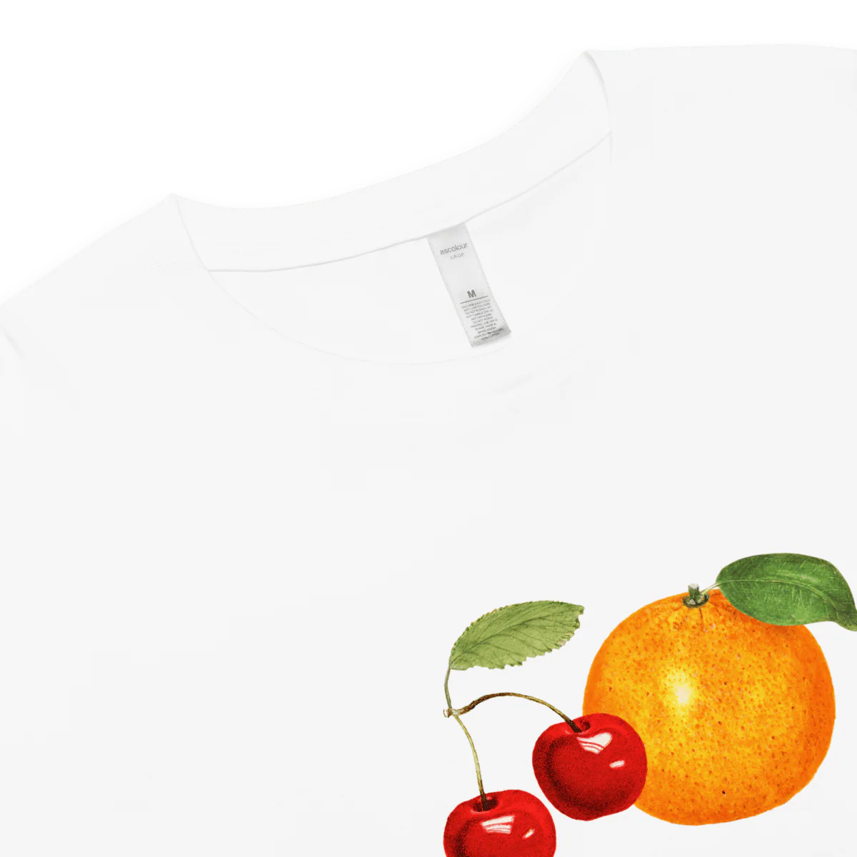 Women's Orange Cherry Fruit Crop Top T-Shirt - Image 5