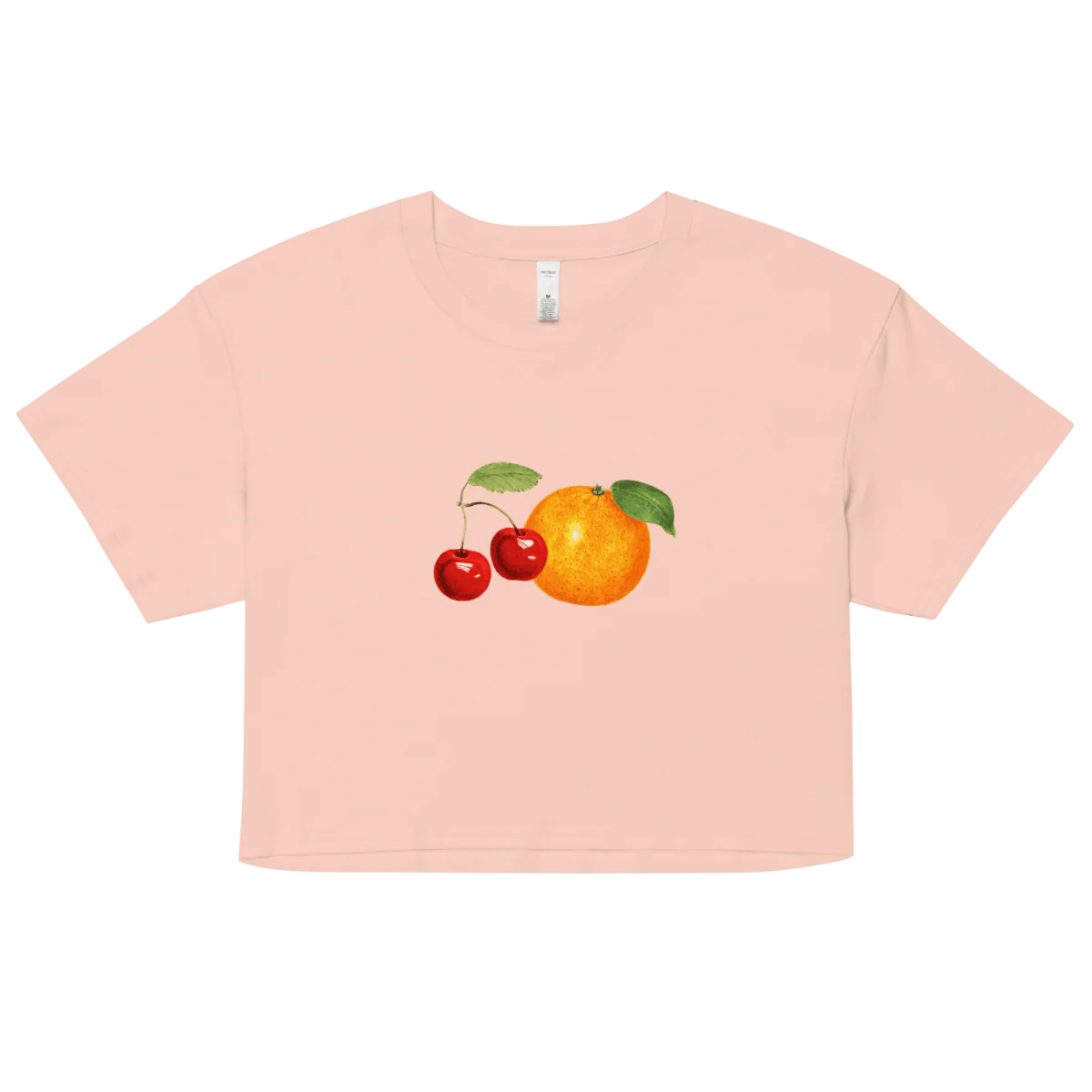 Women's Orange Cherry Fruit Crop Top T-Shirt - Image 6