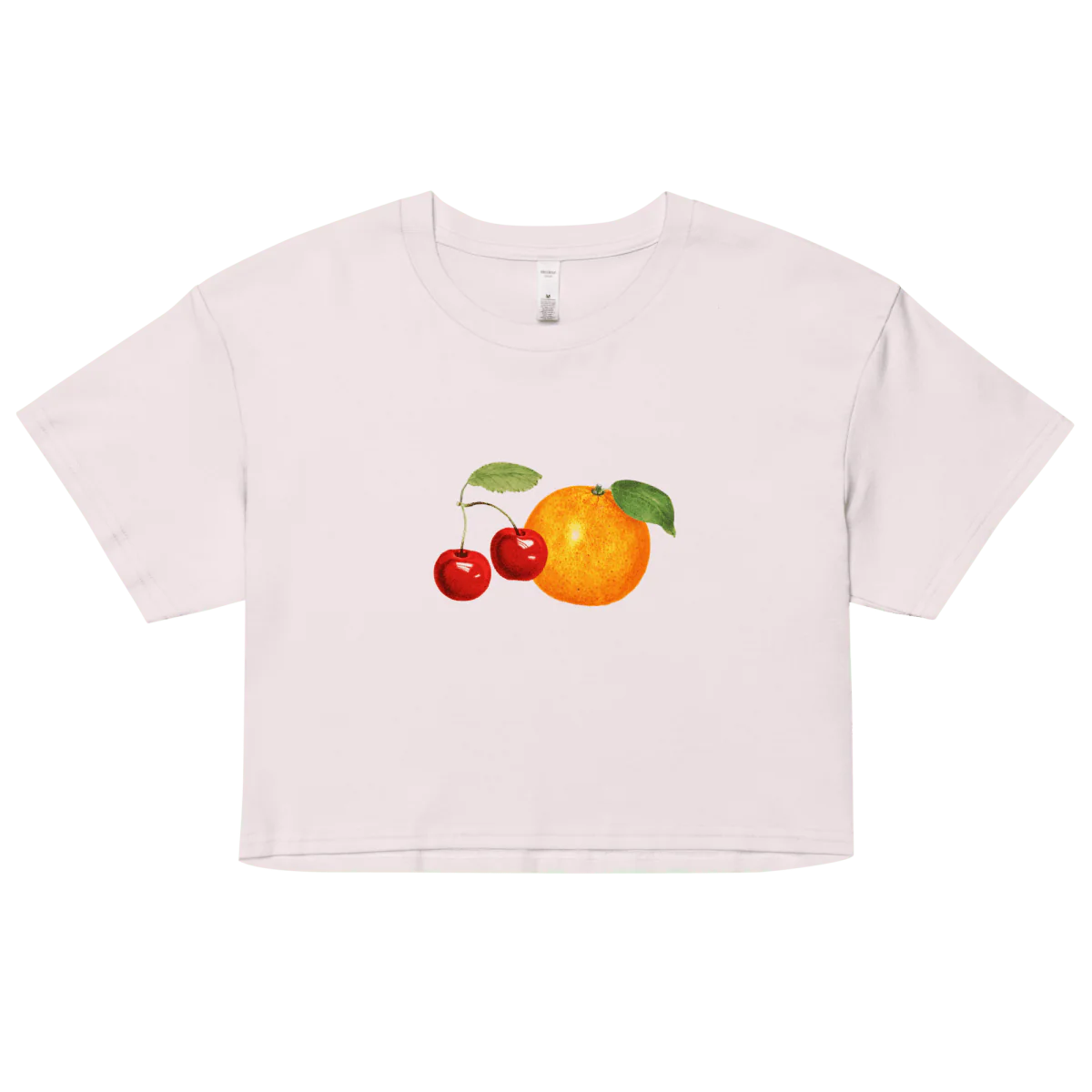 Women's Orange Cherry Fruit Crop Top T-Shirt - Image 7